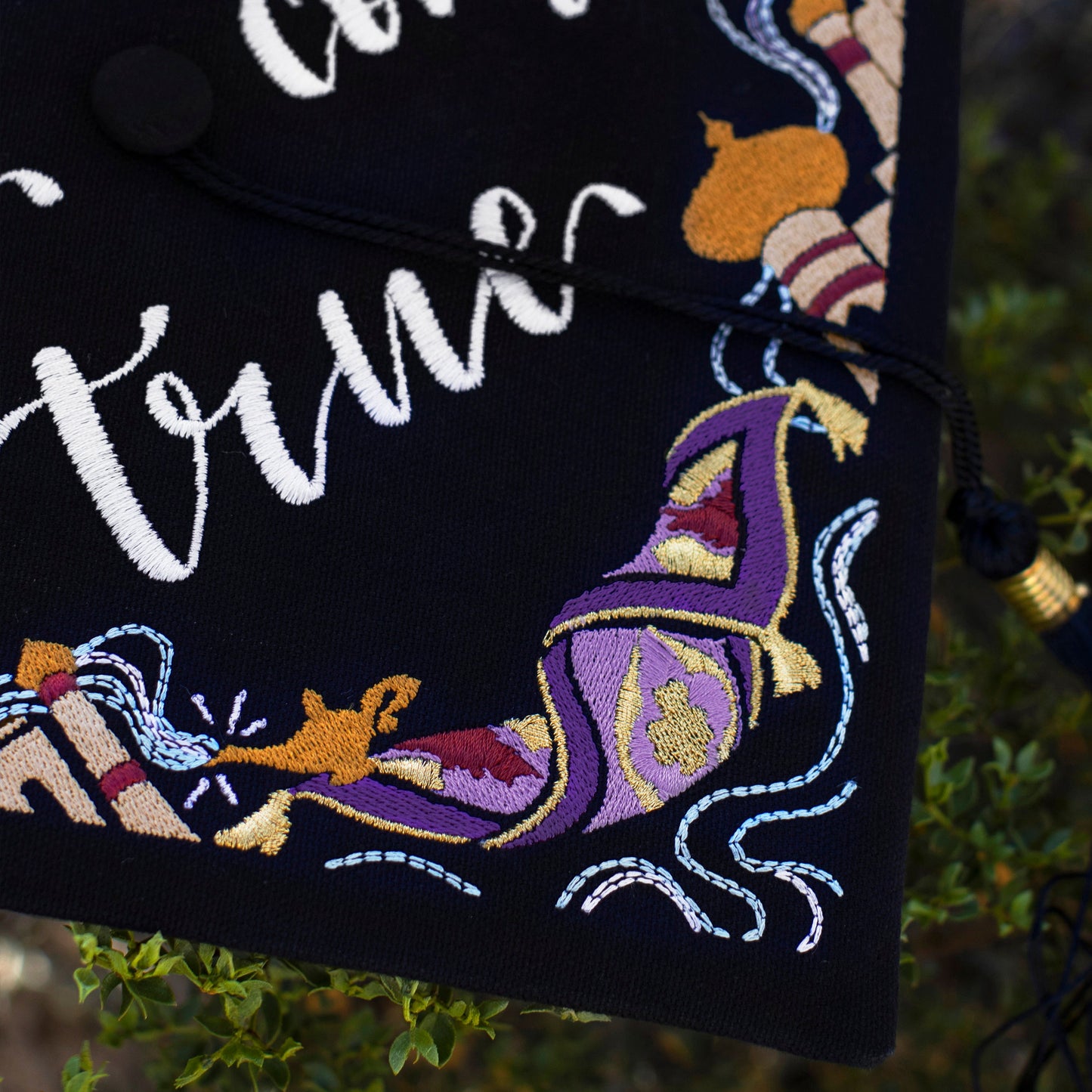 Handmade Embroidered Arabian Nights Graduation Cap Topper