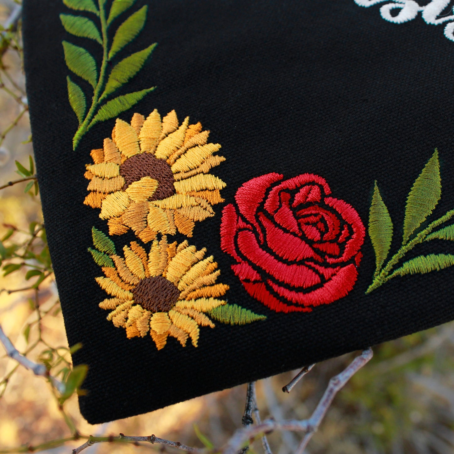 Handmade Embroidered Sunflower Rose Graduation Cap Topper